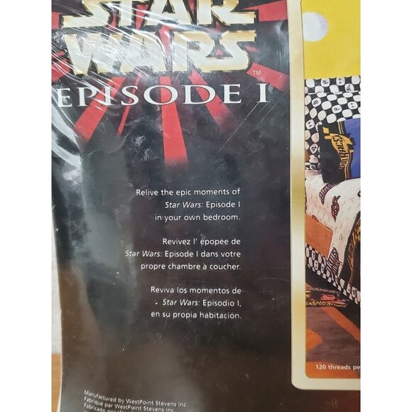 New SEALED Vintage Star Wars Episode 1 Phantom Menace Twin Sheet Set - Picture 9 of 11